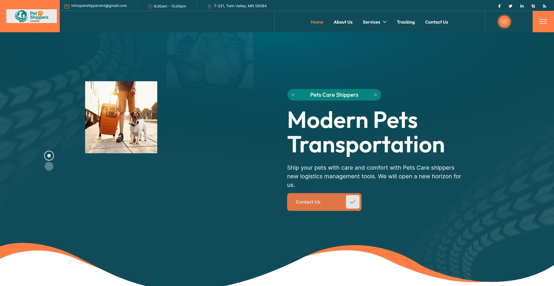 Website screenshot of Petshippersltd.com