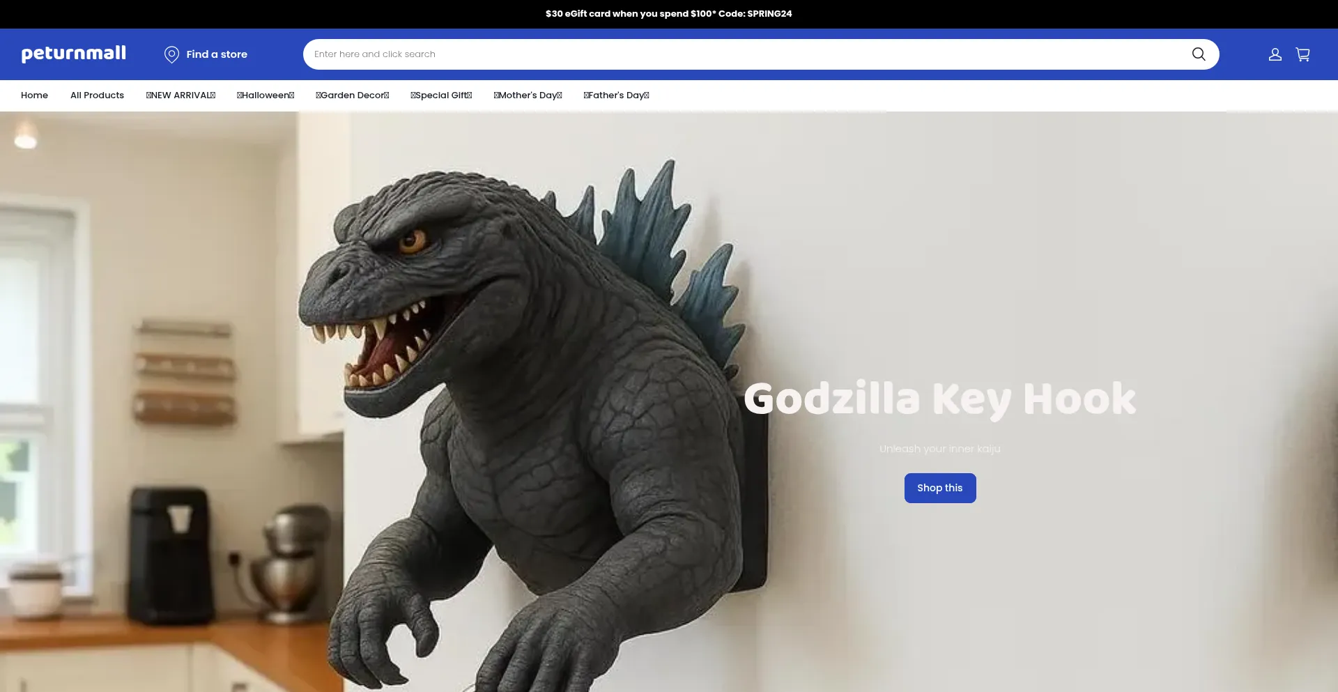 Website screenshot of Peturnmall.com