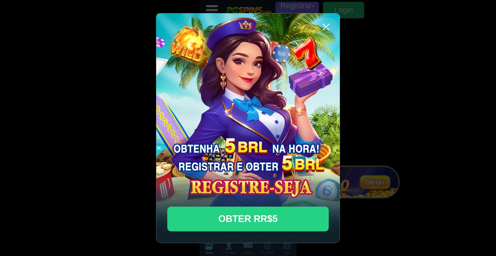 Website screenshot of Pgspin5.com