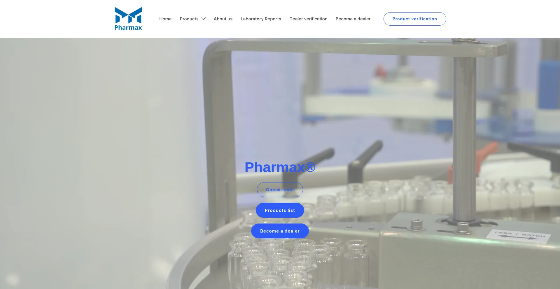 Website screenshot of Pharmaxlab.com