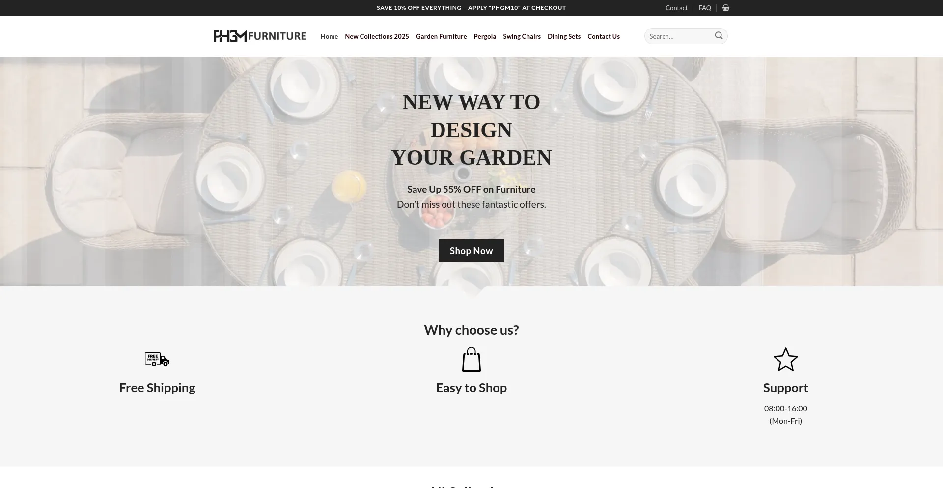 Website screenshot of Phgmfurniture.com