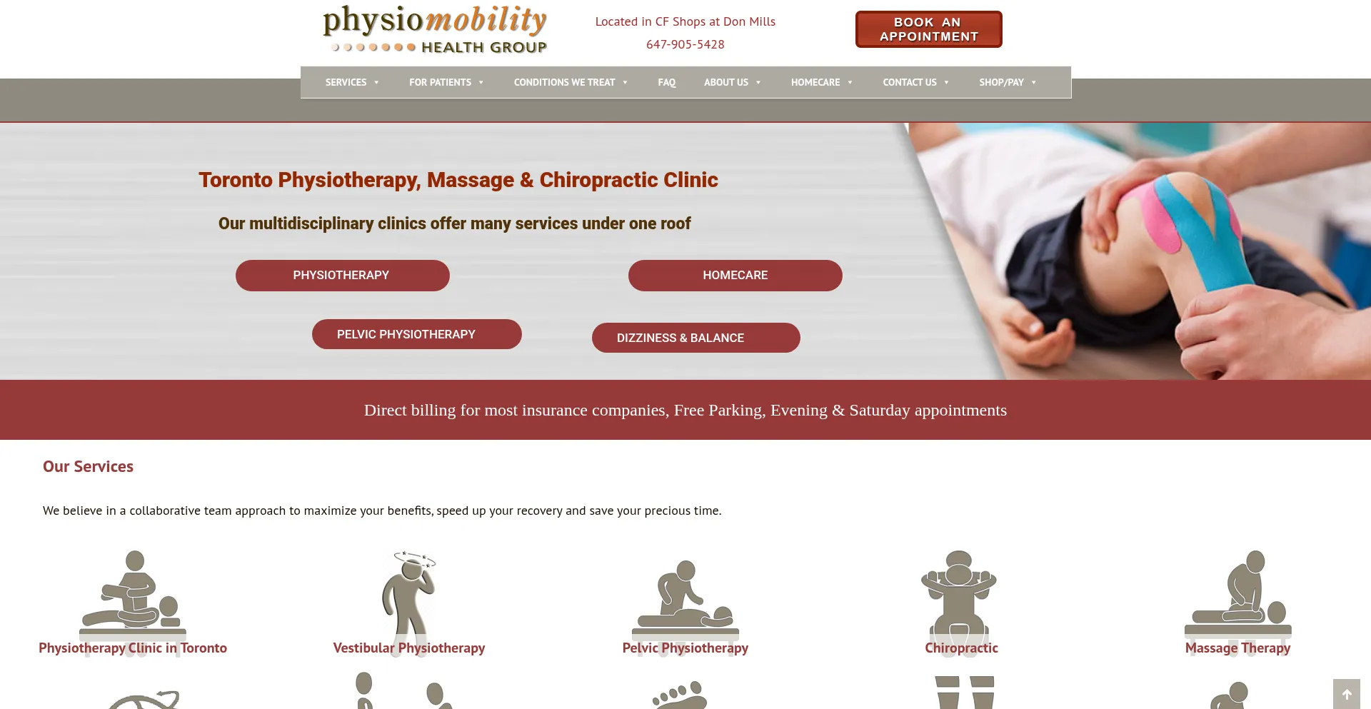 Website screenshot of Physiomobility.com