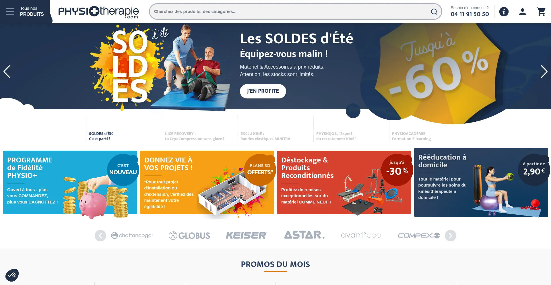 Website screenshot of Physiotherapie.com