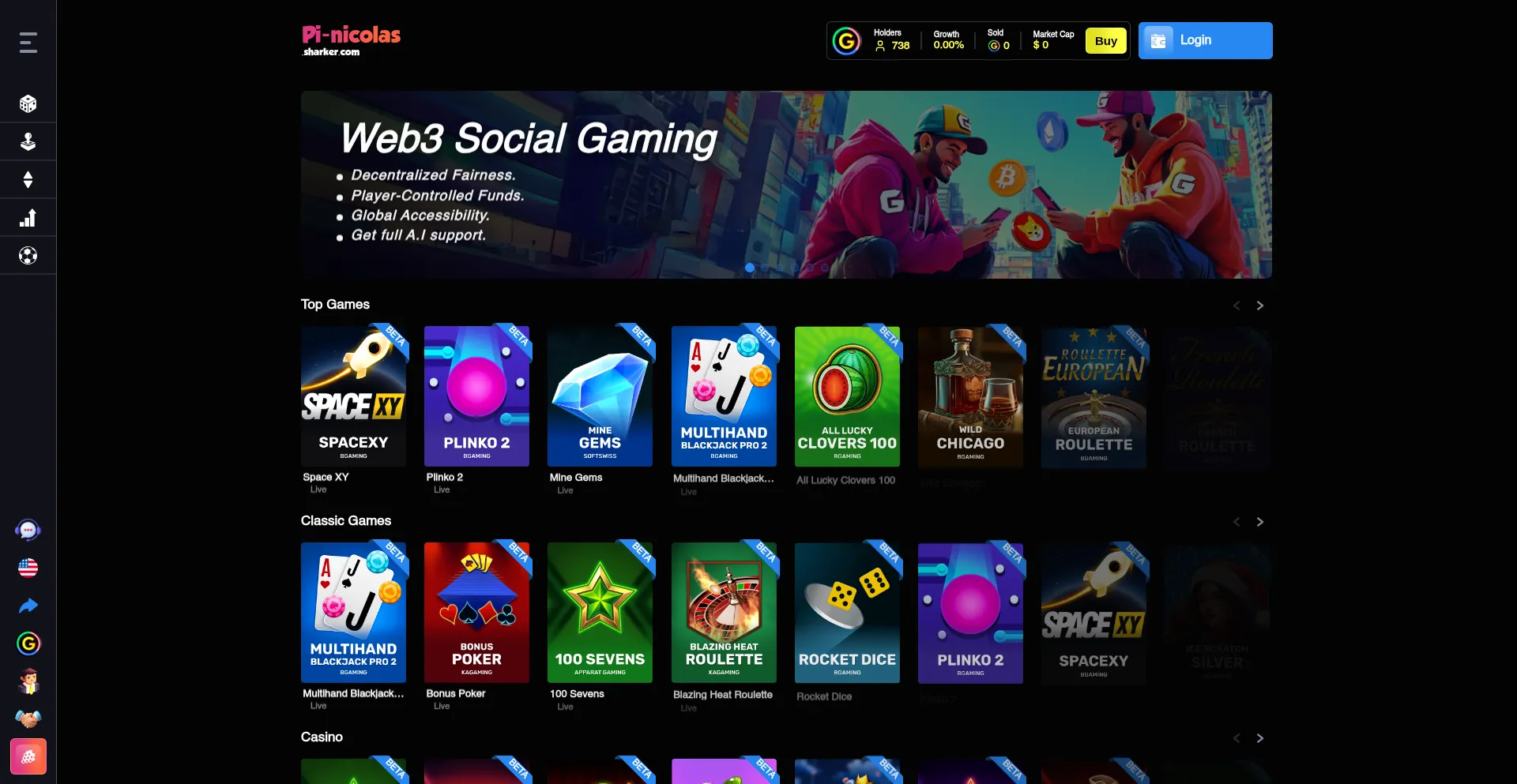 Website screenshot of Pi-nicolas.sharker.com