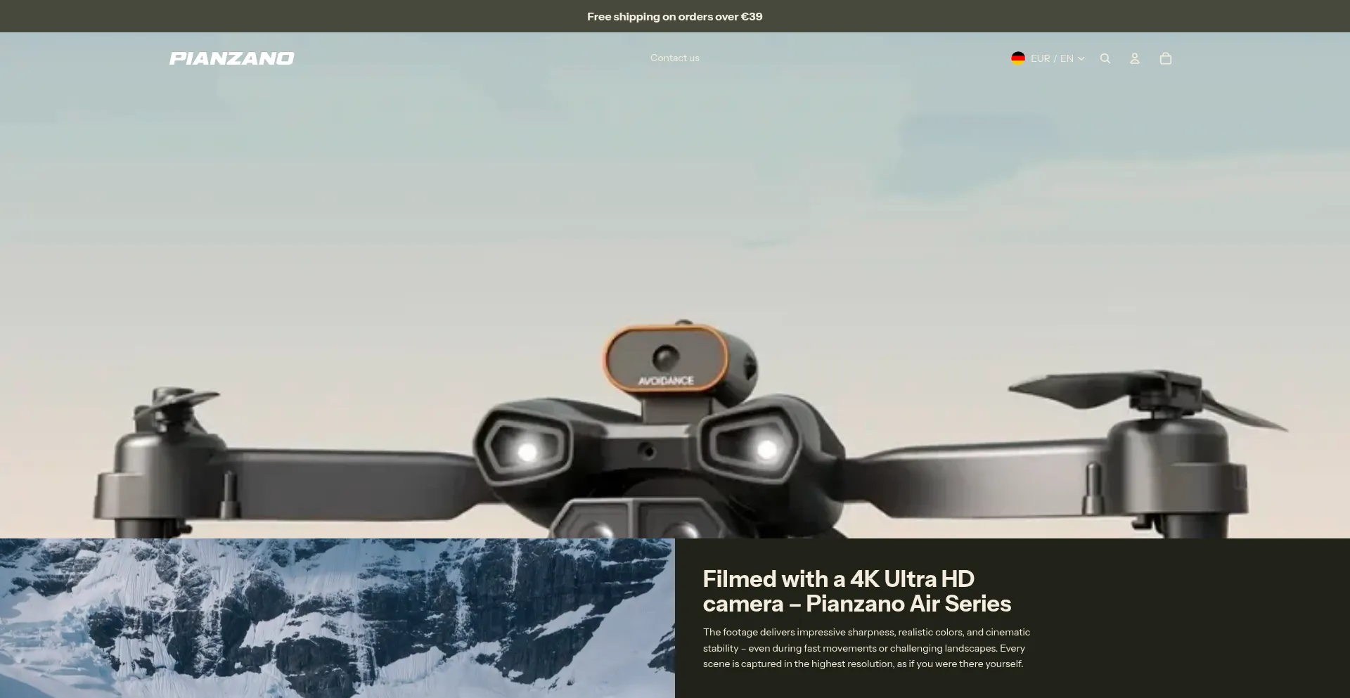 Website screenshot of Pianzano.com