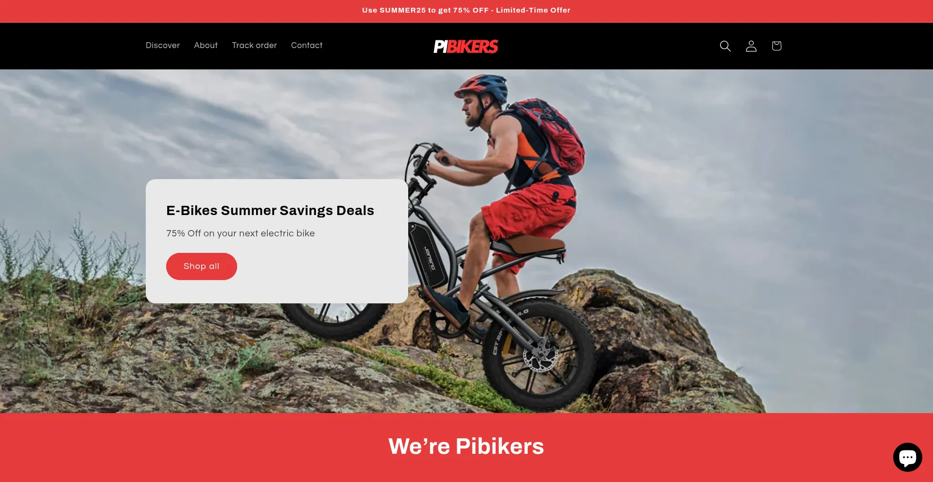 Website screenshot of Pibikers.com