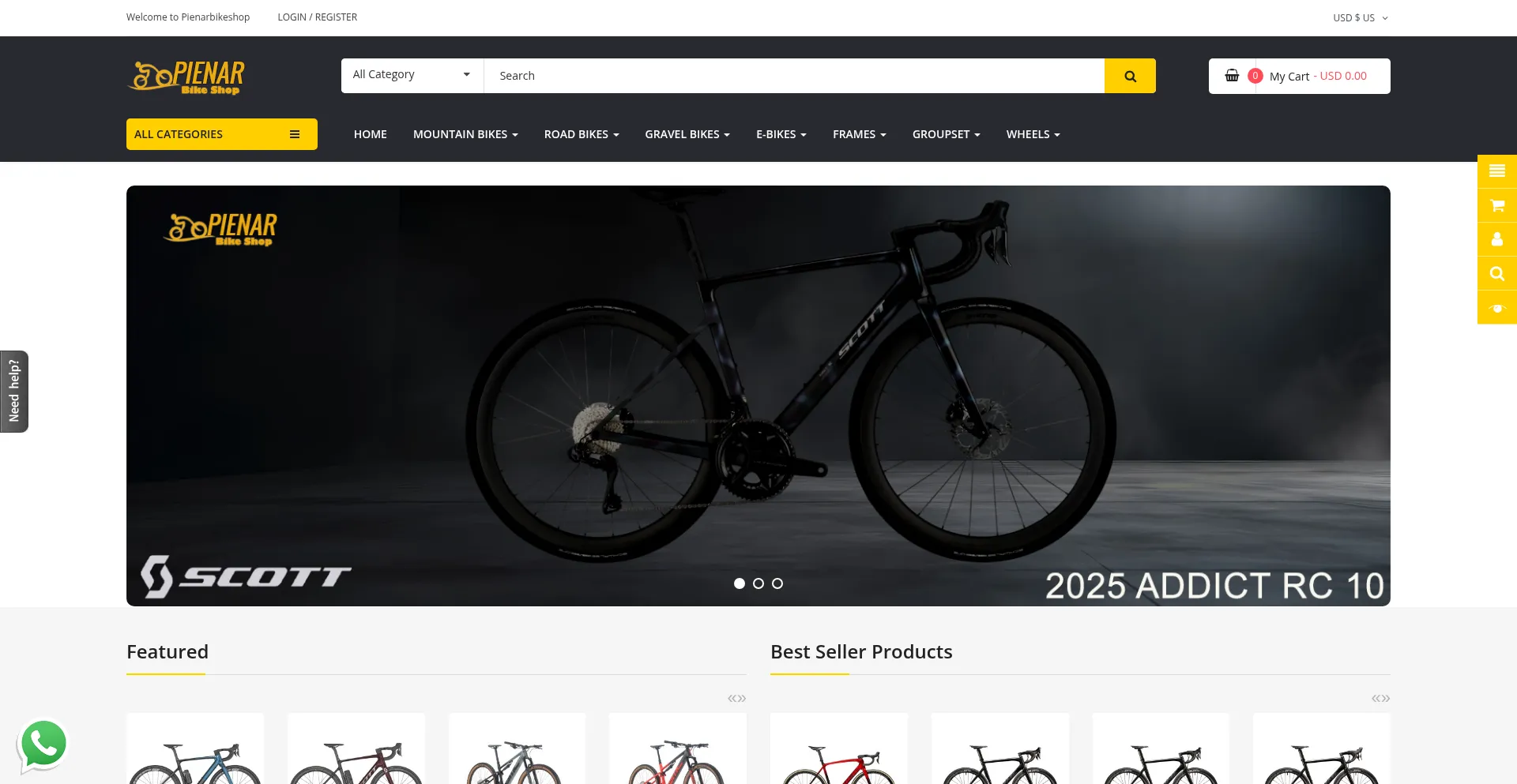 Pienarbikeshop.com Screenshot