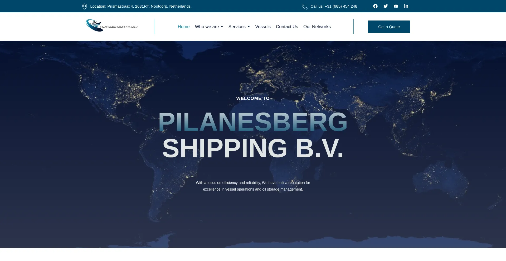 Website screenshot of Pilanesbergbv.nl
