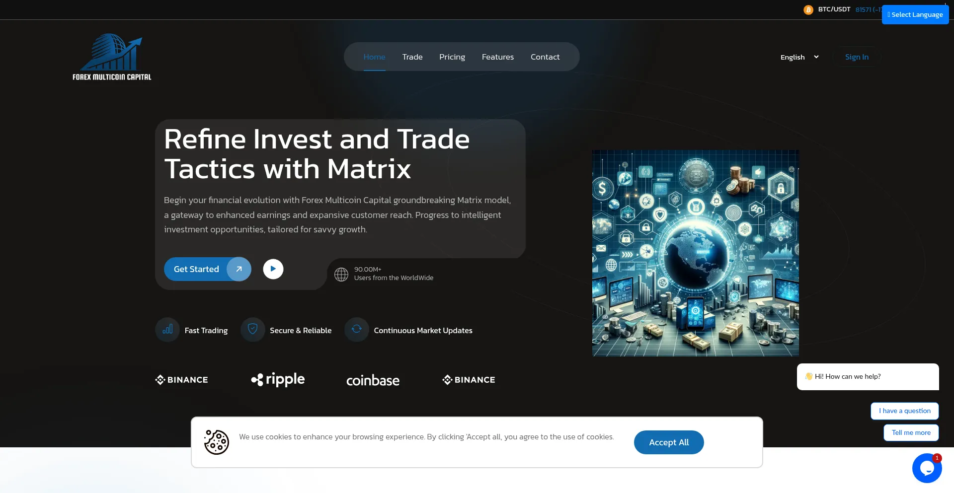 Website screenshot of Pincapinvest.com