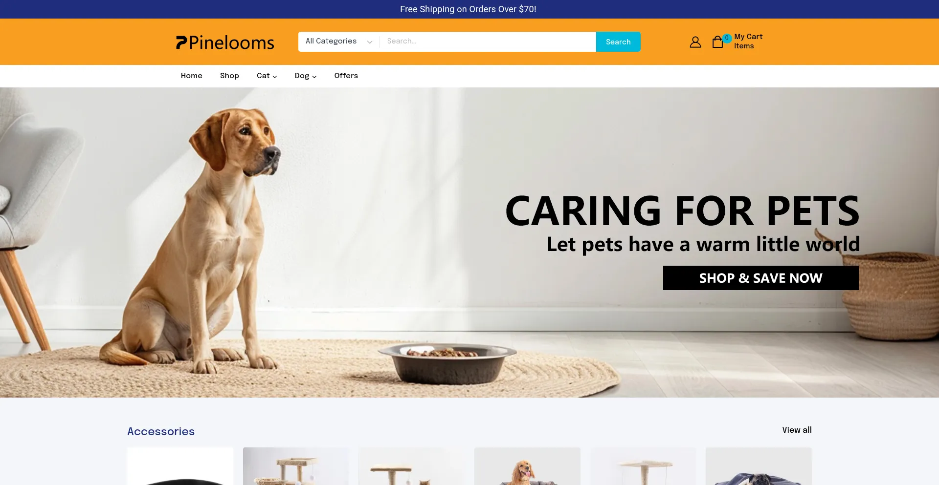 Website screenshot of Pinelooms.com