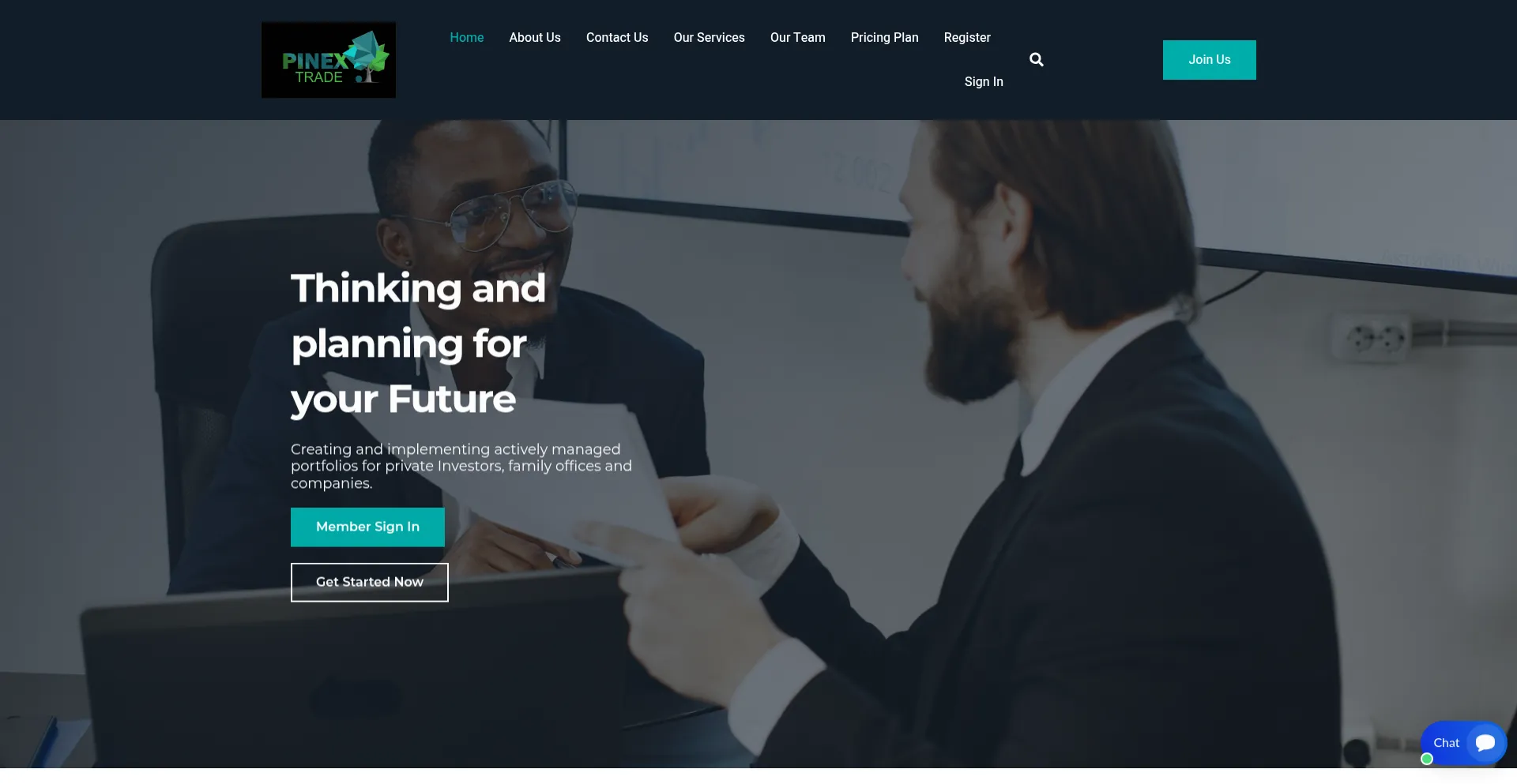 Website screenshot of Pinextrade.com