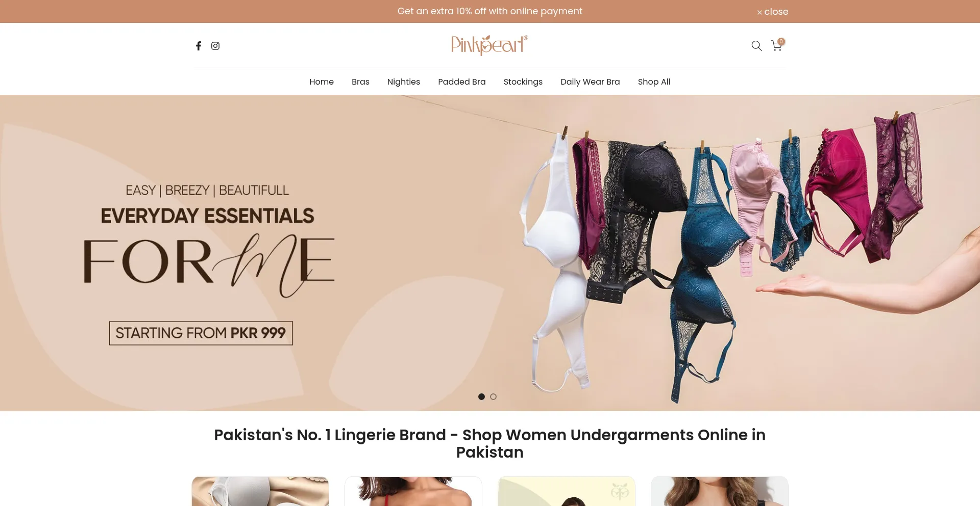 Website screenshot of Pinkpearl.pk
