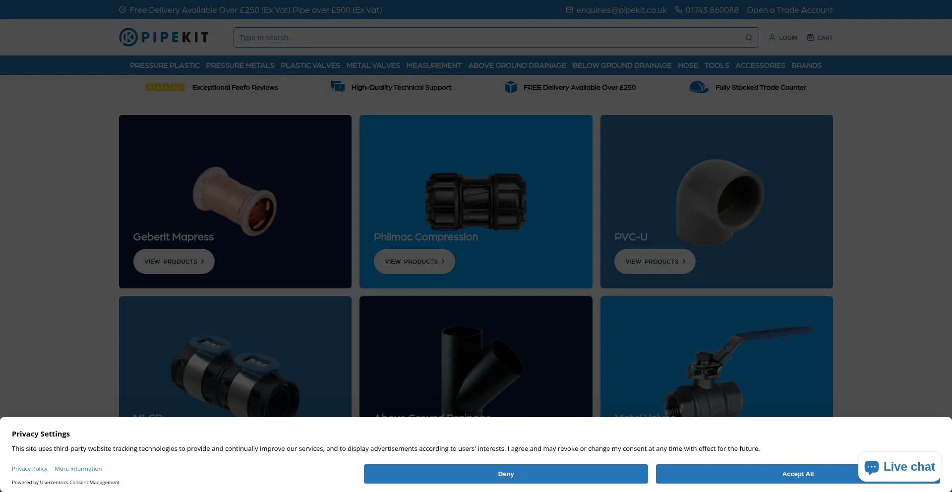 Pipekit.co.uk Screenshot