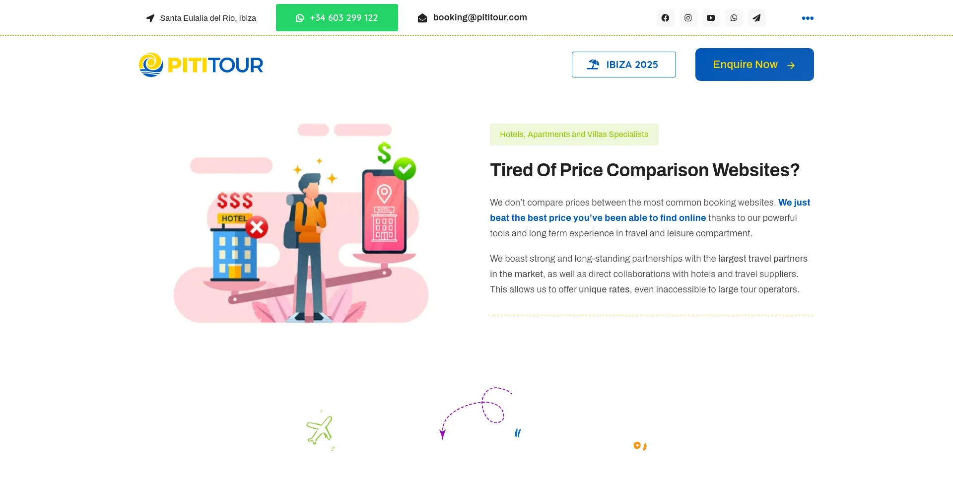Website screenshot of Pititour.com
