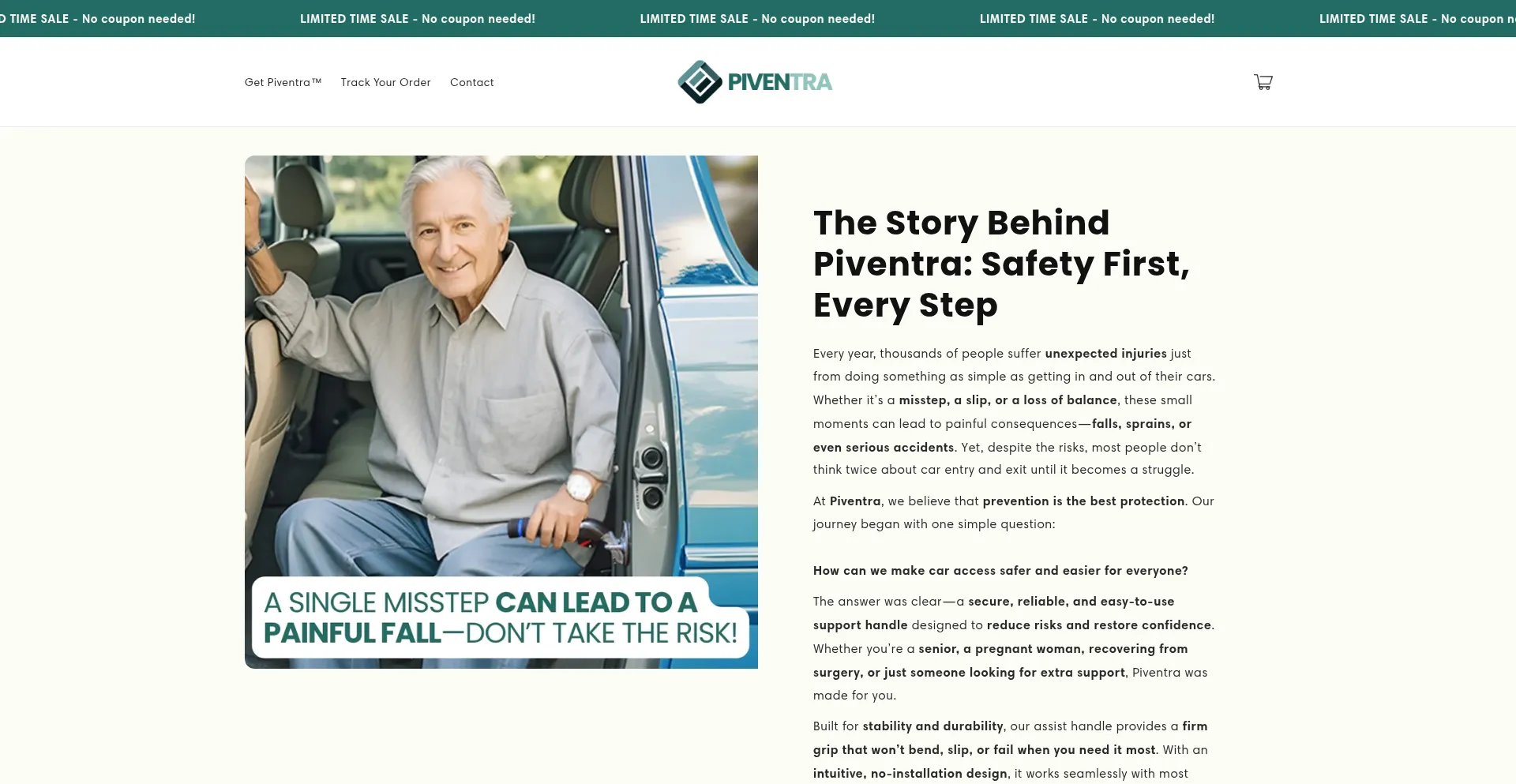 Website screenshot of Piventra.com