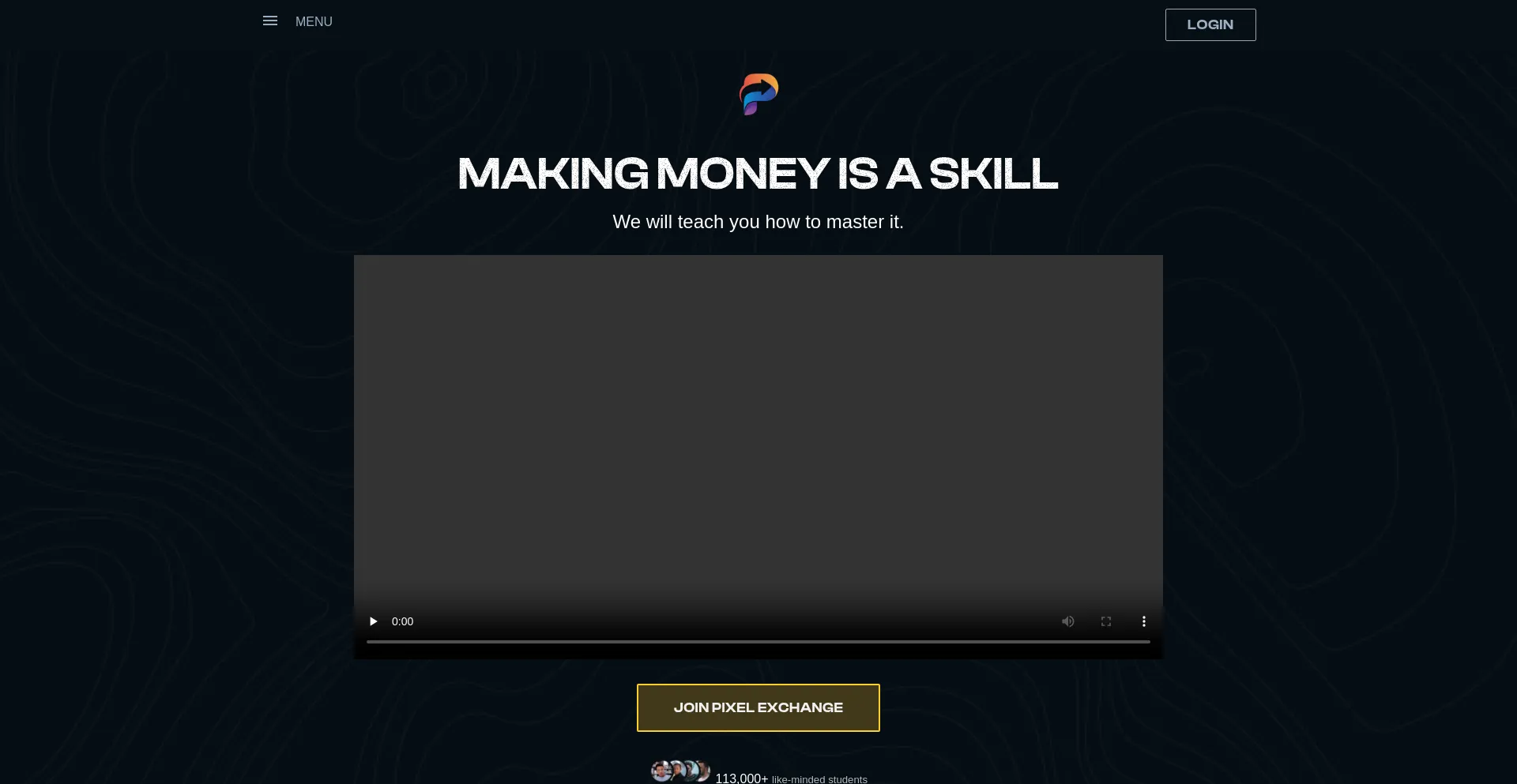 Website screenshot of Pixelexchange.org