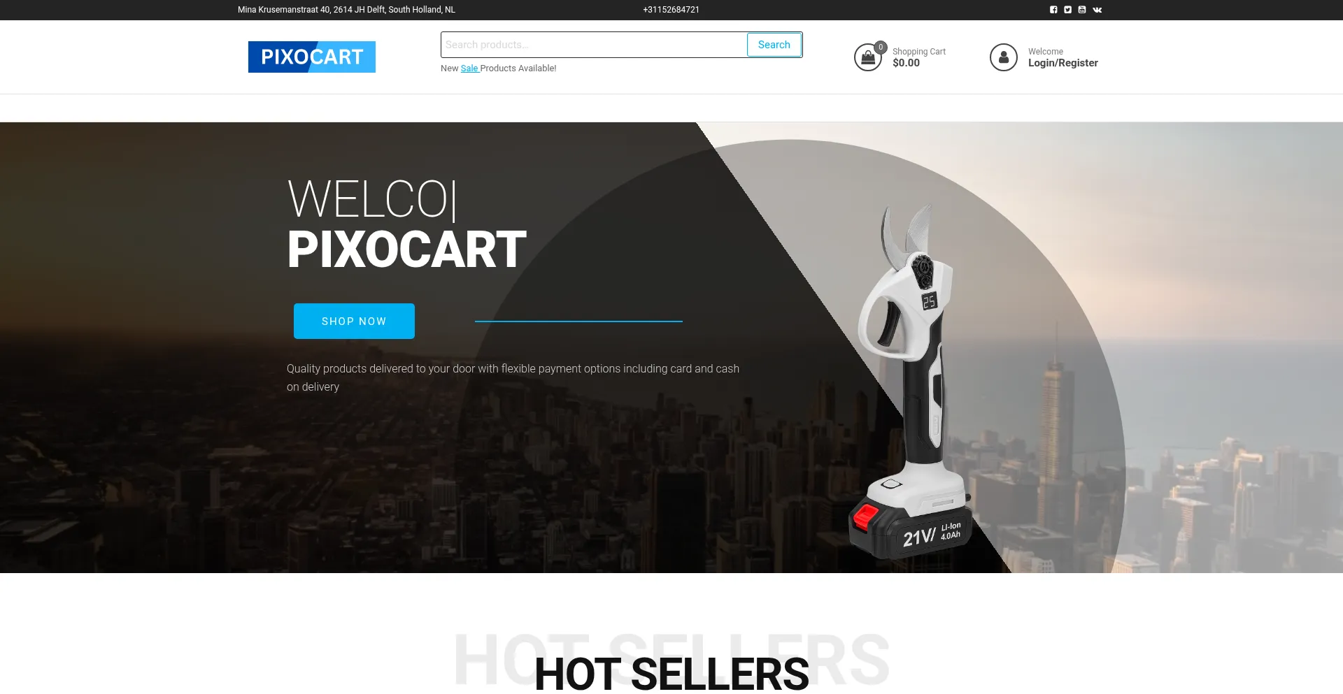 Website screenshot of Pixocart.com
