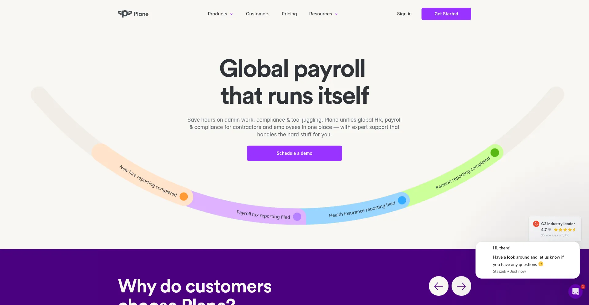 Website screenshot of Plane.com