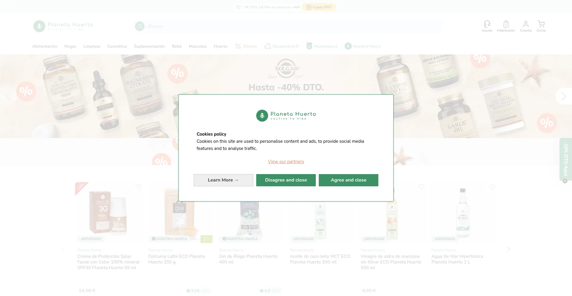 Website screenshot of Planetahuerto.es