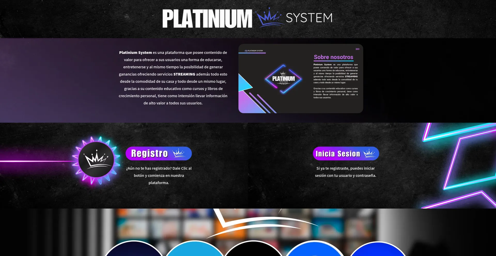 Website screenshot of Platiniumsystemoficial.com