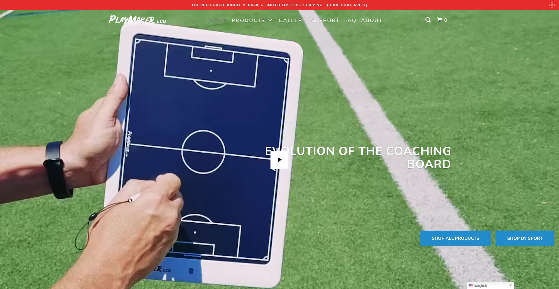 Website screenshot of Playmakerlcd.com