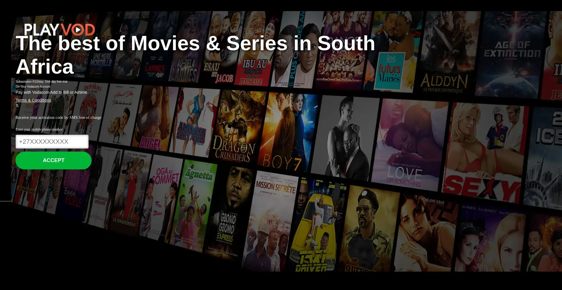 Website screenshot of Playvod-za.com