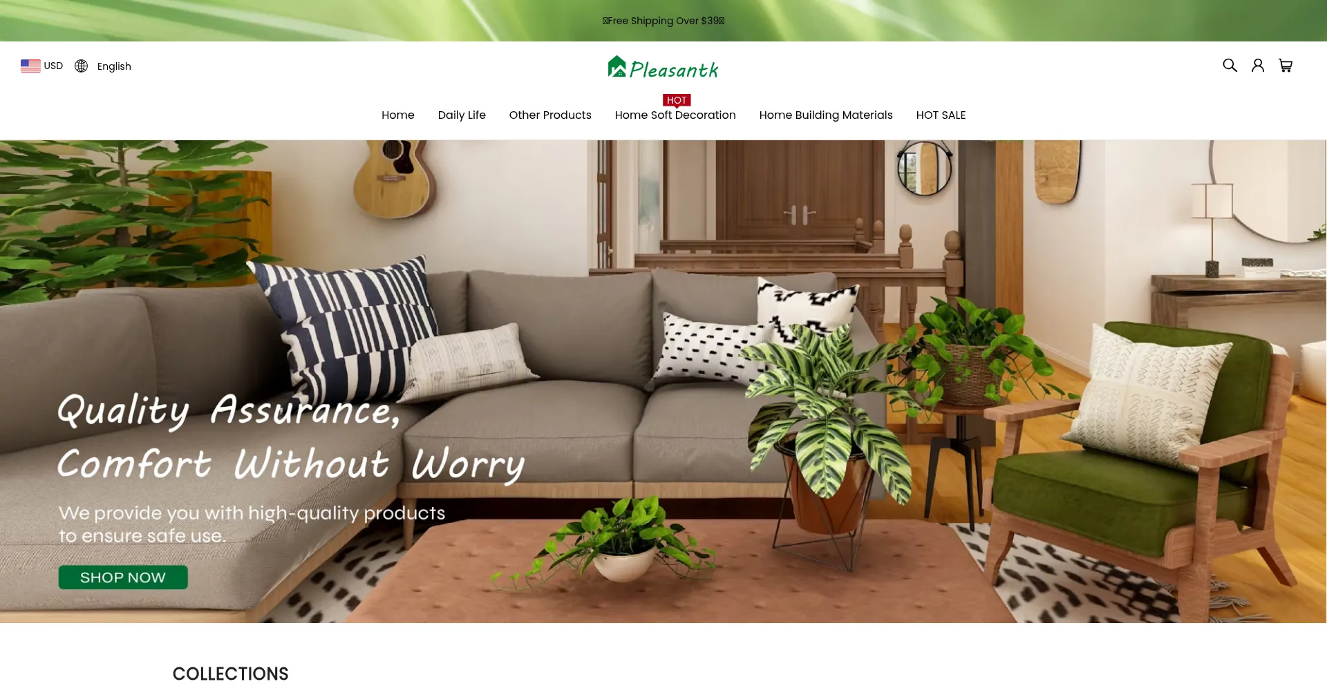 Website screenshot of Pleasantk.com