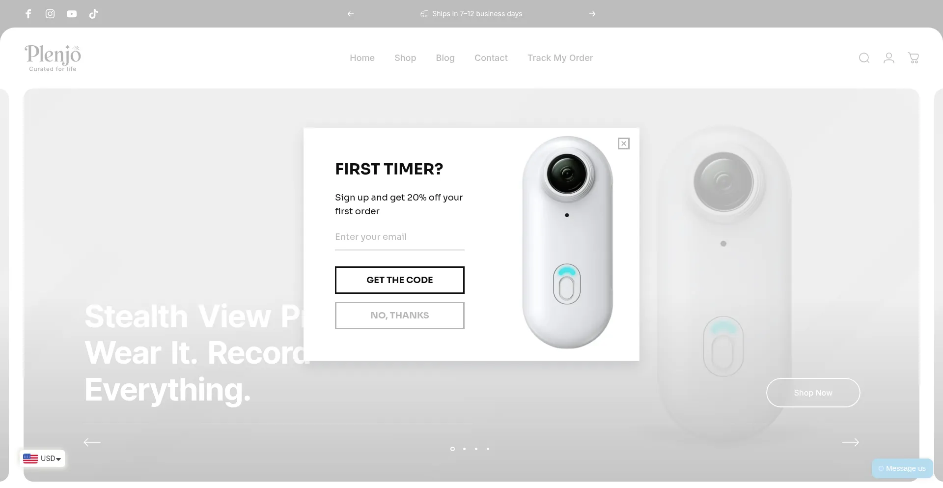Website screenshot of Plenjo.com