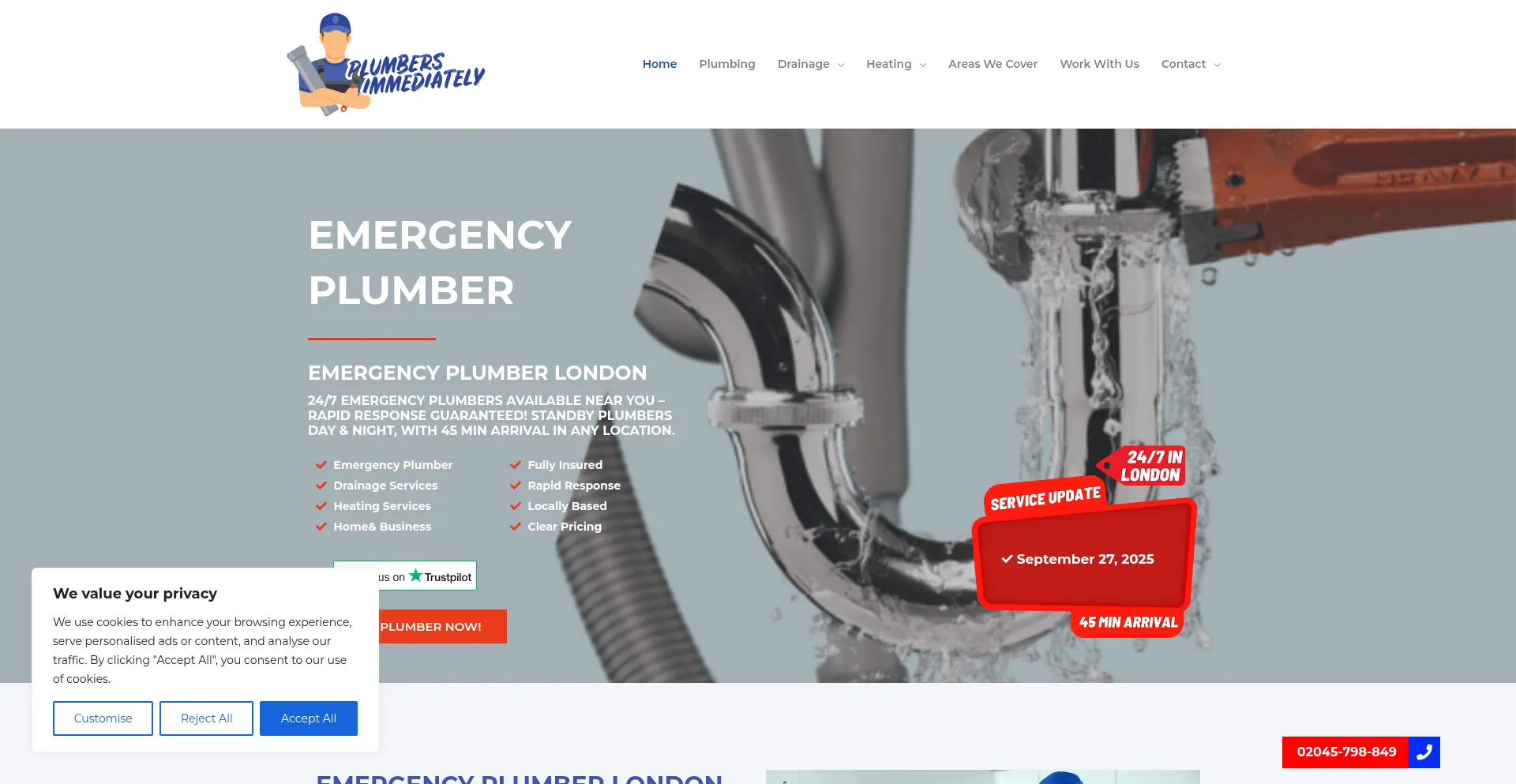 Plumbingimmediately.co.uk Screenshot