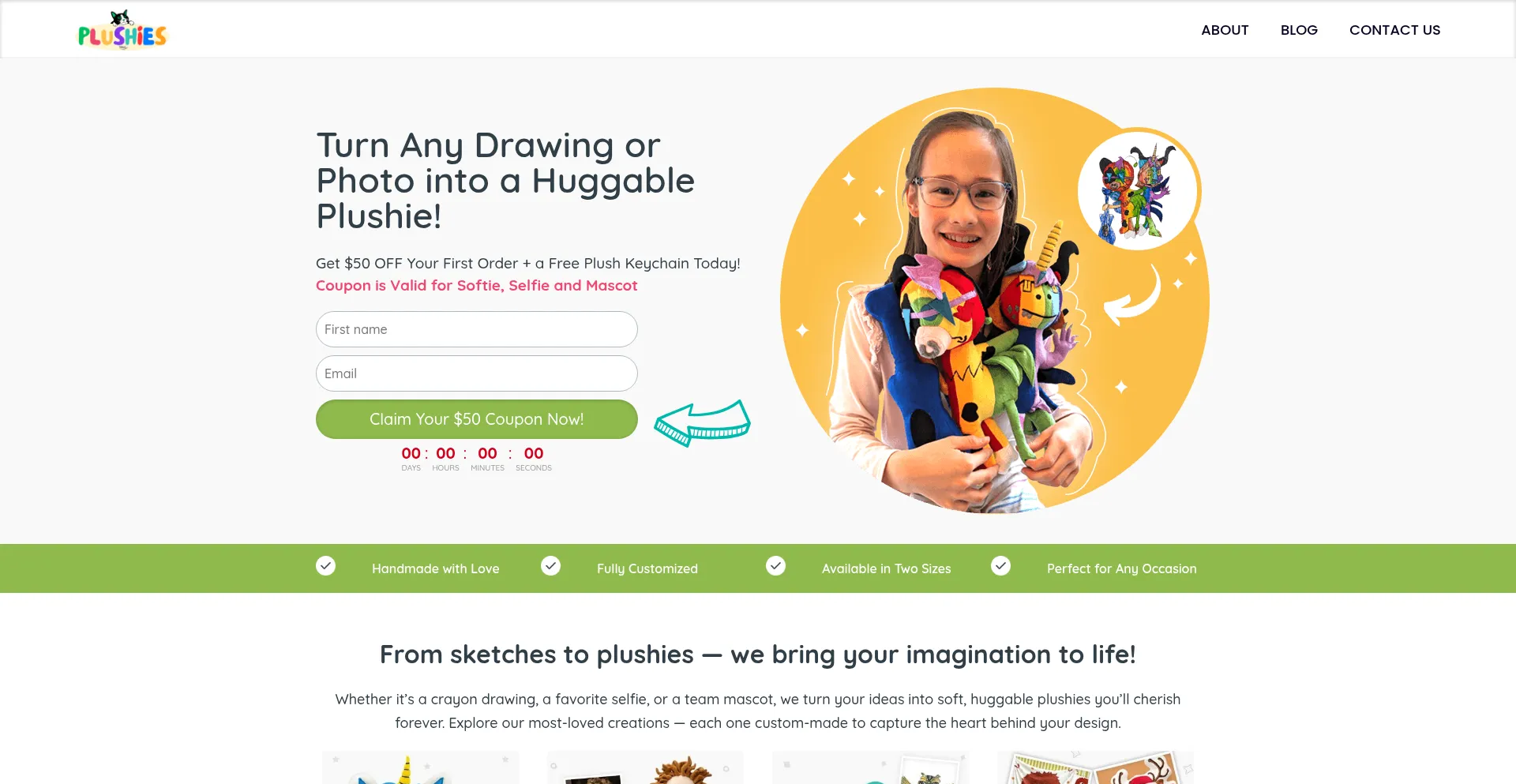 Website screenshot of Plushiestalk.com