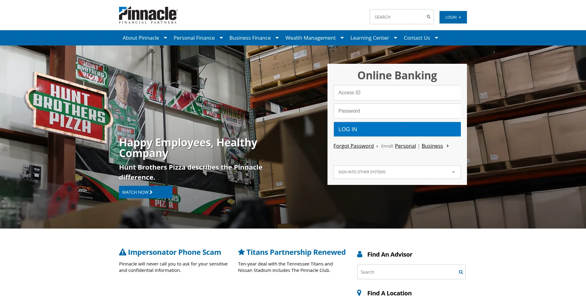 Pnfp.com Screenshot