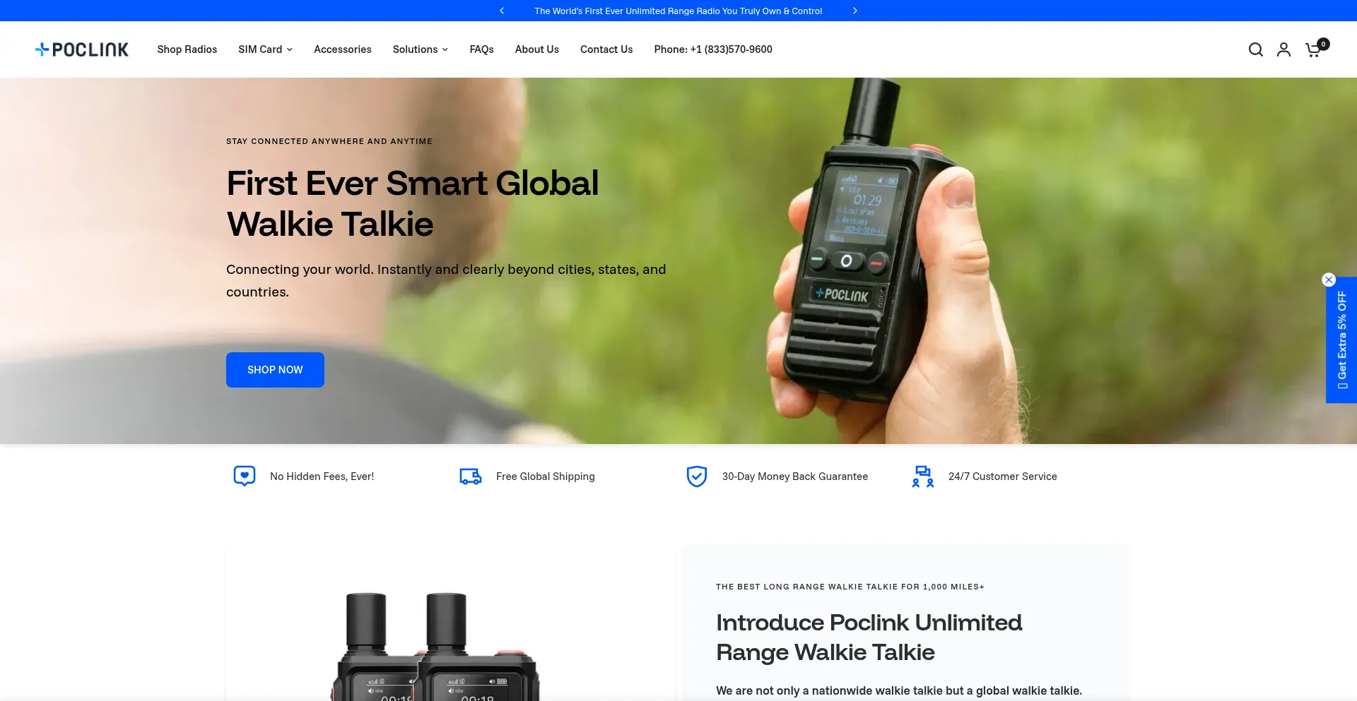 Website screenshot of Poclinkradios.com