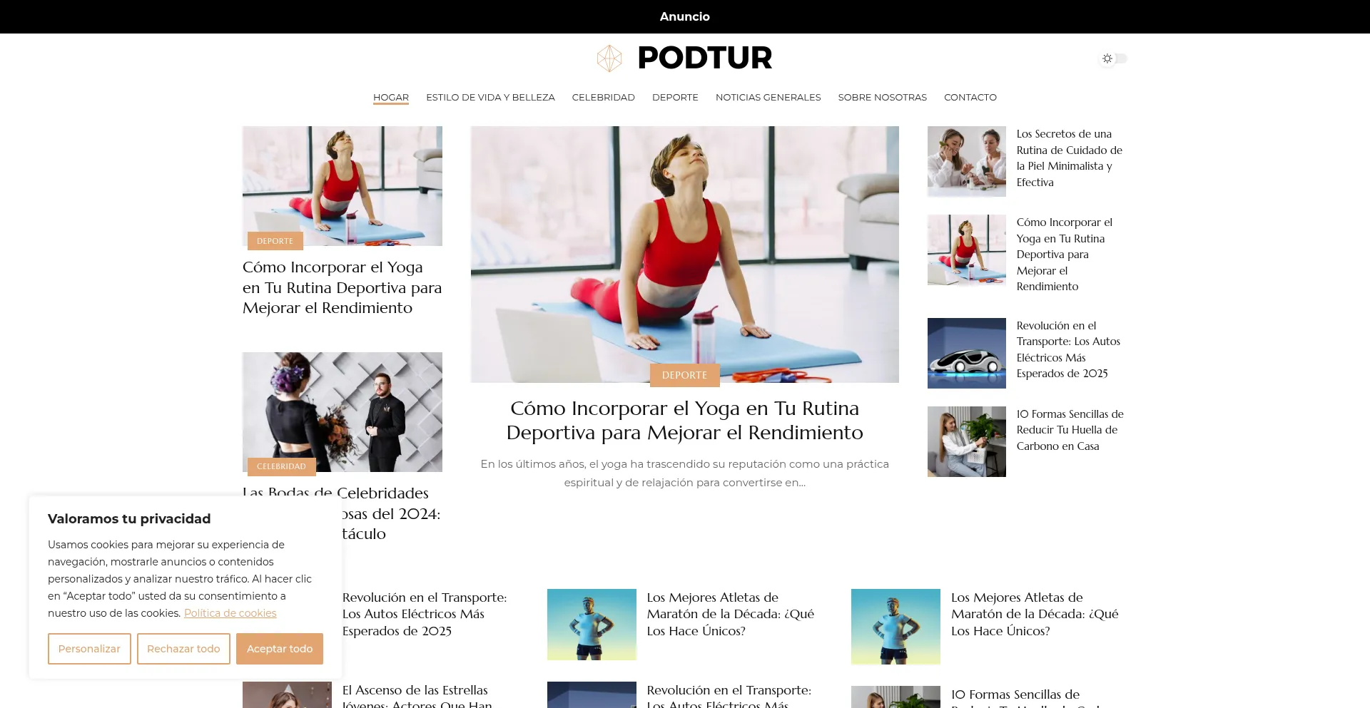 Website screenshot of Podtur.com