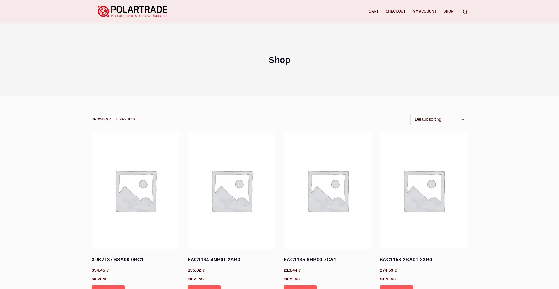 Website screenshot of Polartrade-webshop.com