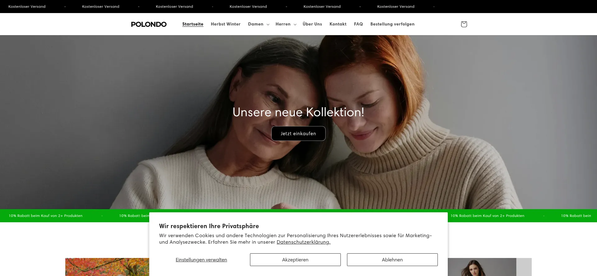 Website screenshot of Polondo.com