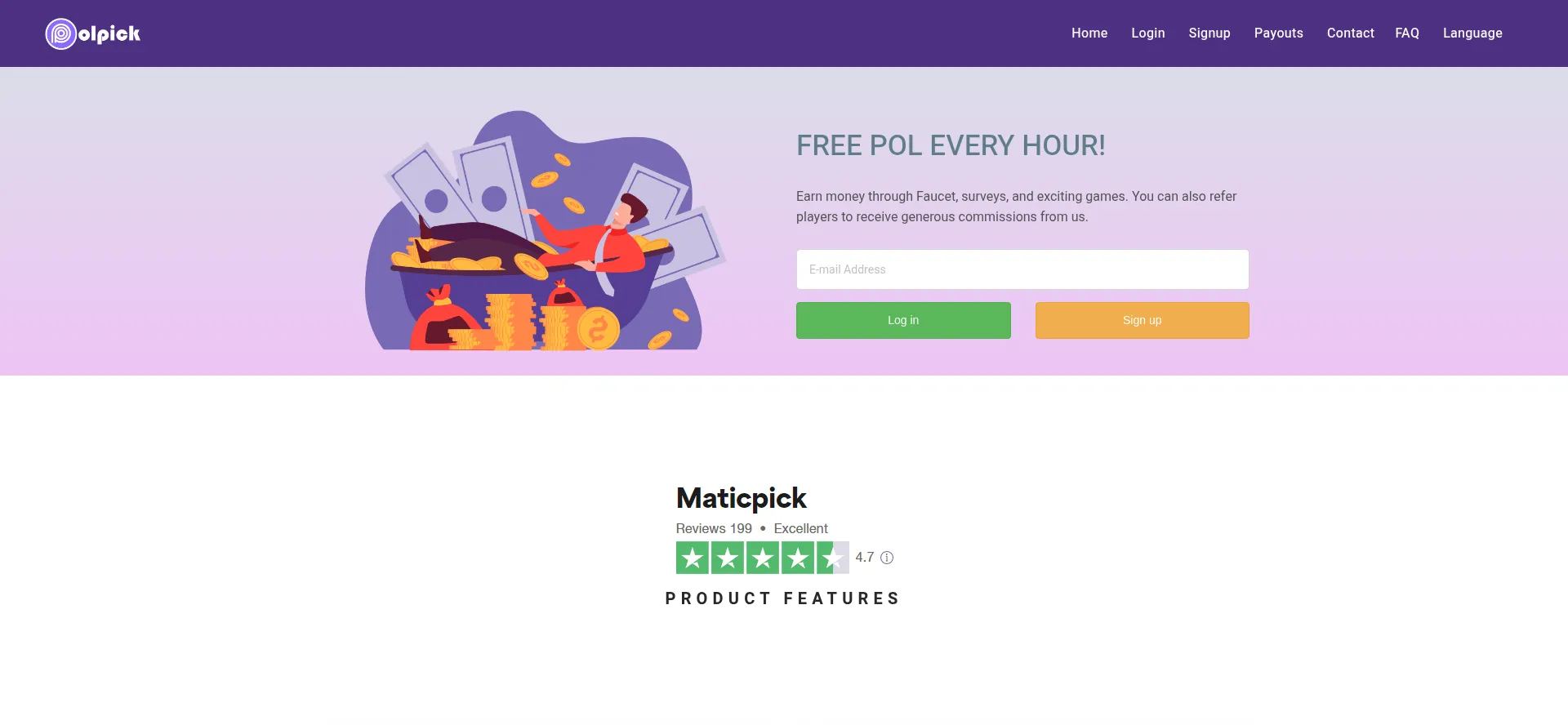 Website screenshot of Polpick.io