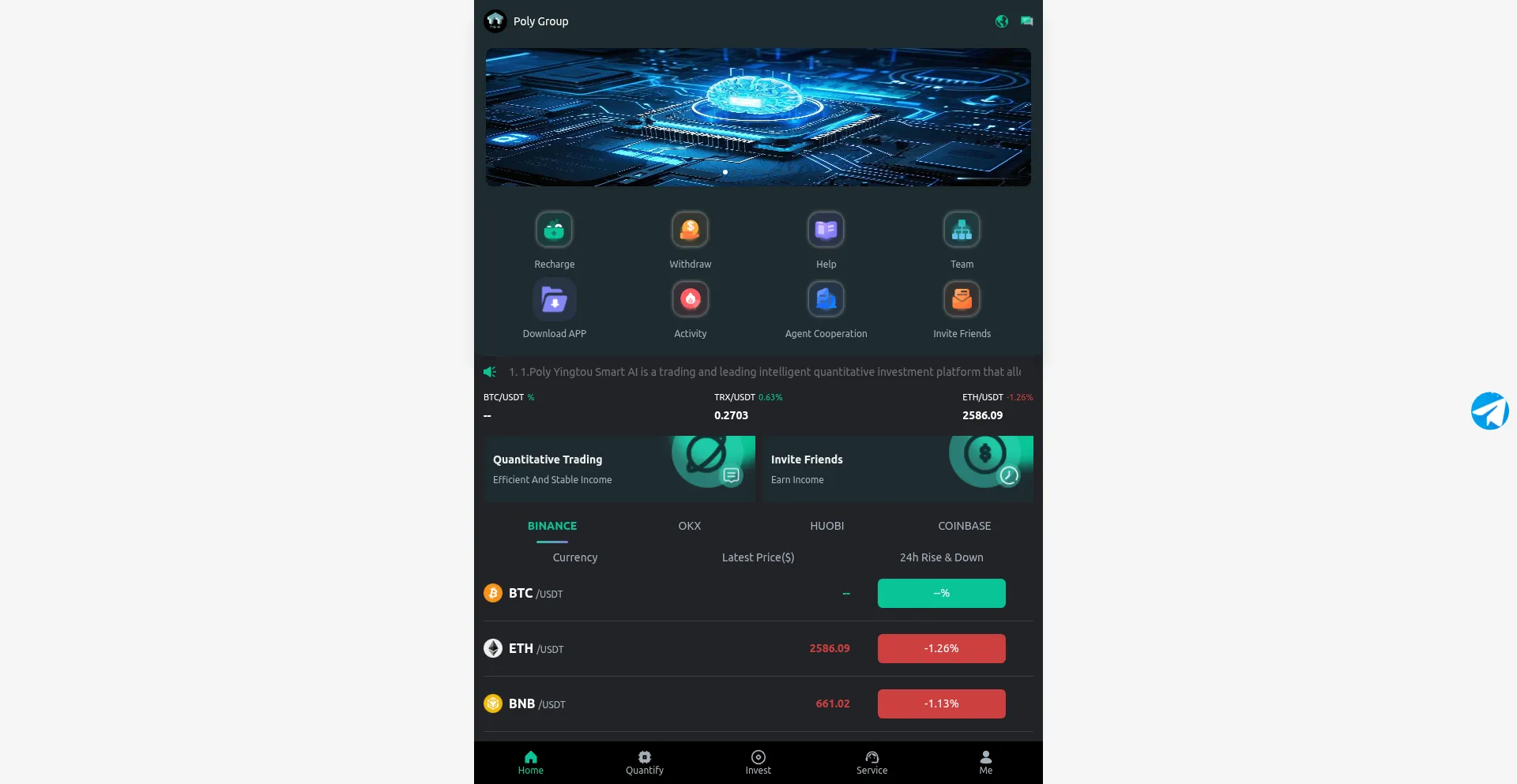Website screenshot of Polyai.us