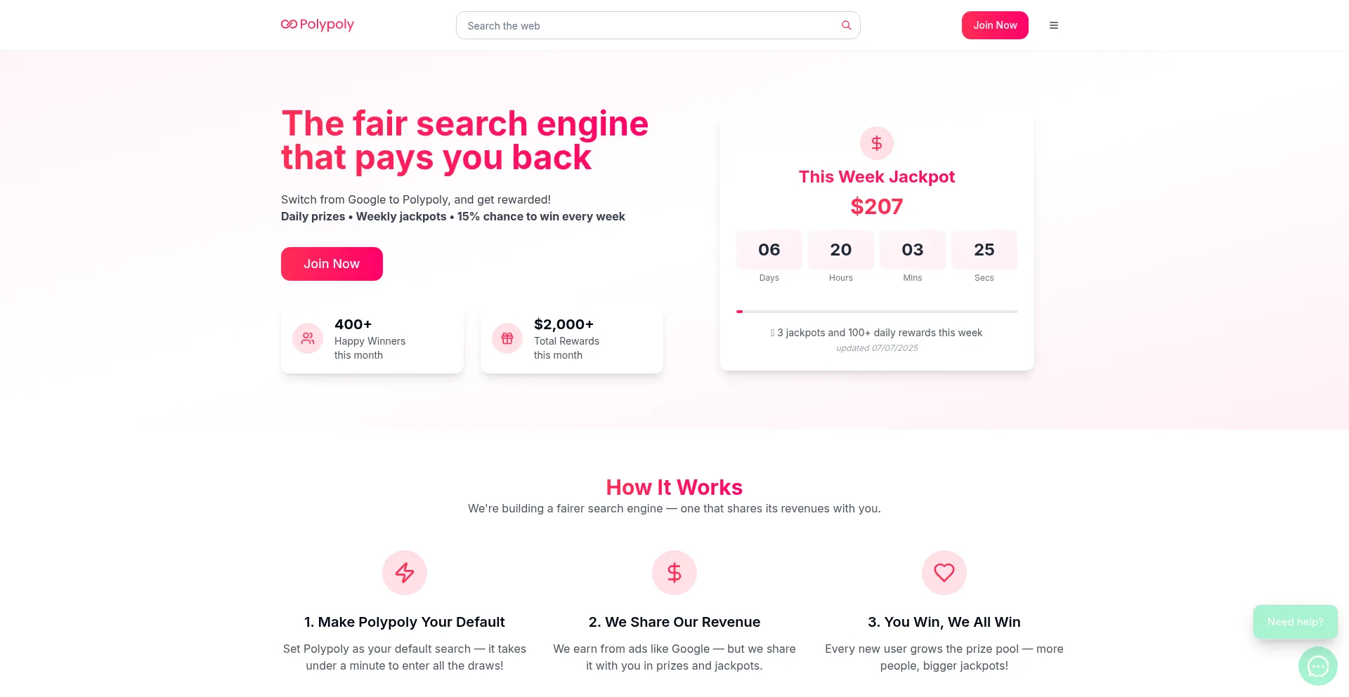Website screenshot of Polypoly.ai