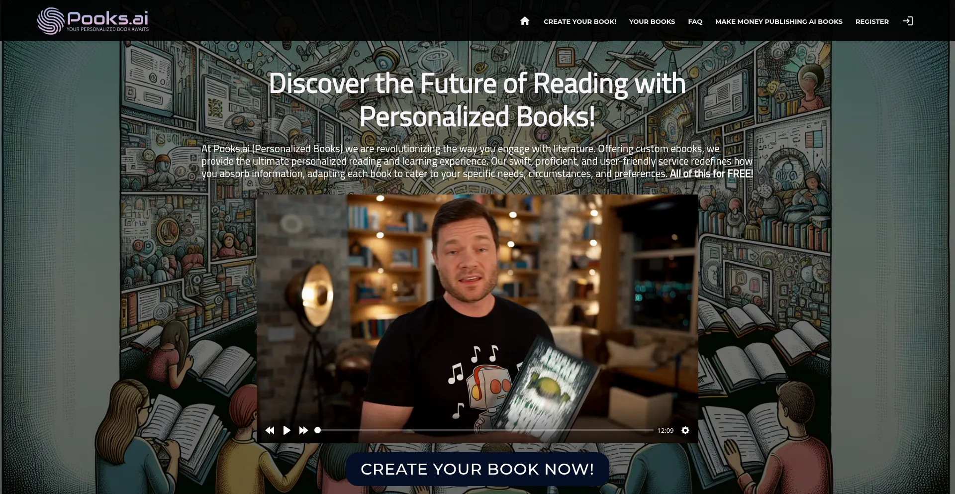 Website screenshot of Pooks.ai
