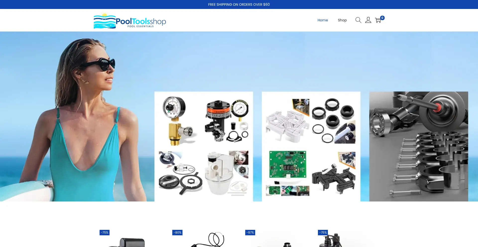 Website screenshot of Pooltoolsshop.com