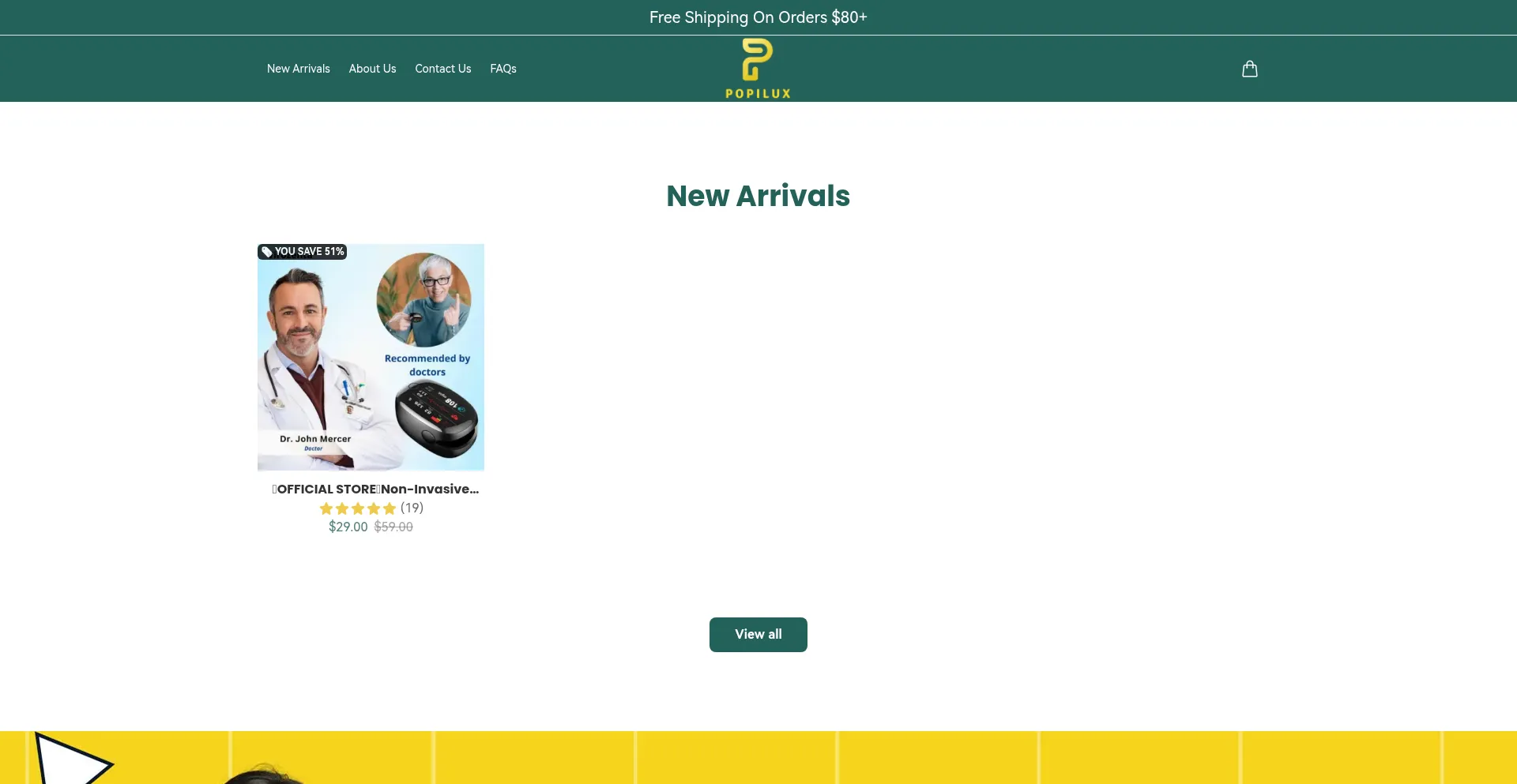 Website screenshot of Popilux.com