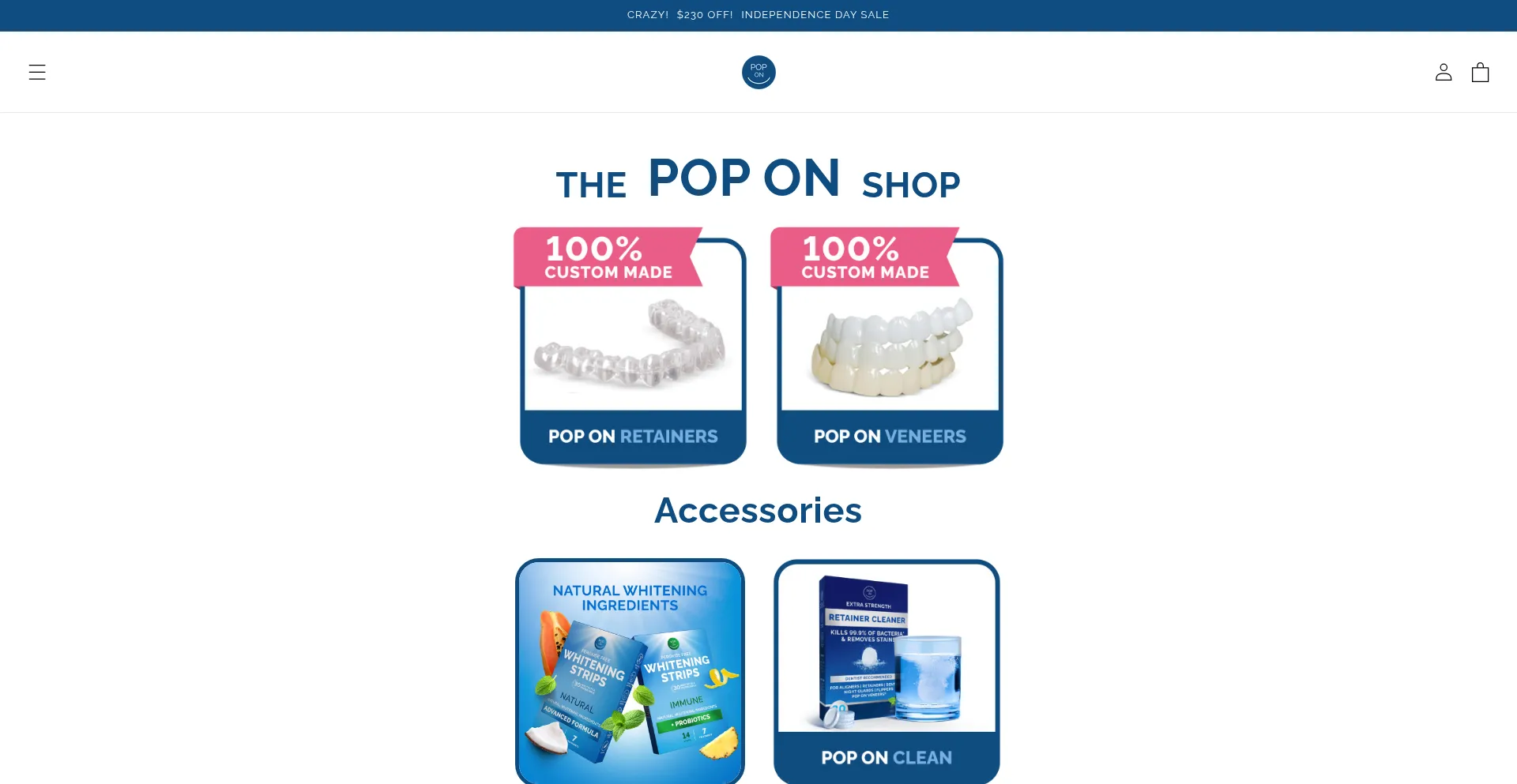 Website screenshot of Poponsmiles.com