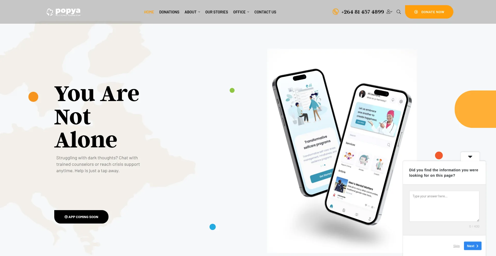 Website screenshot of Popya.org