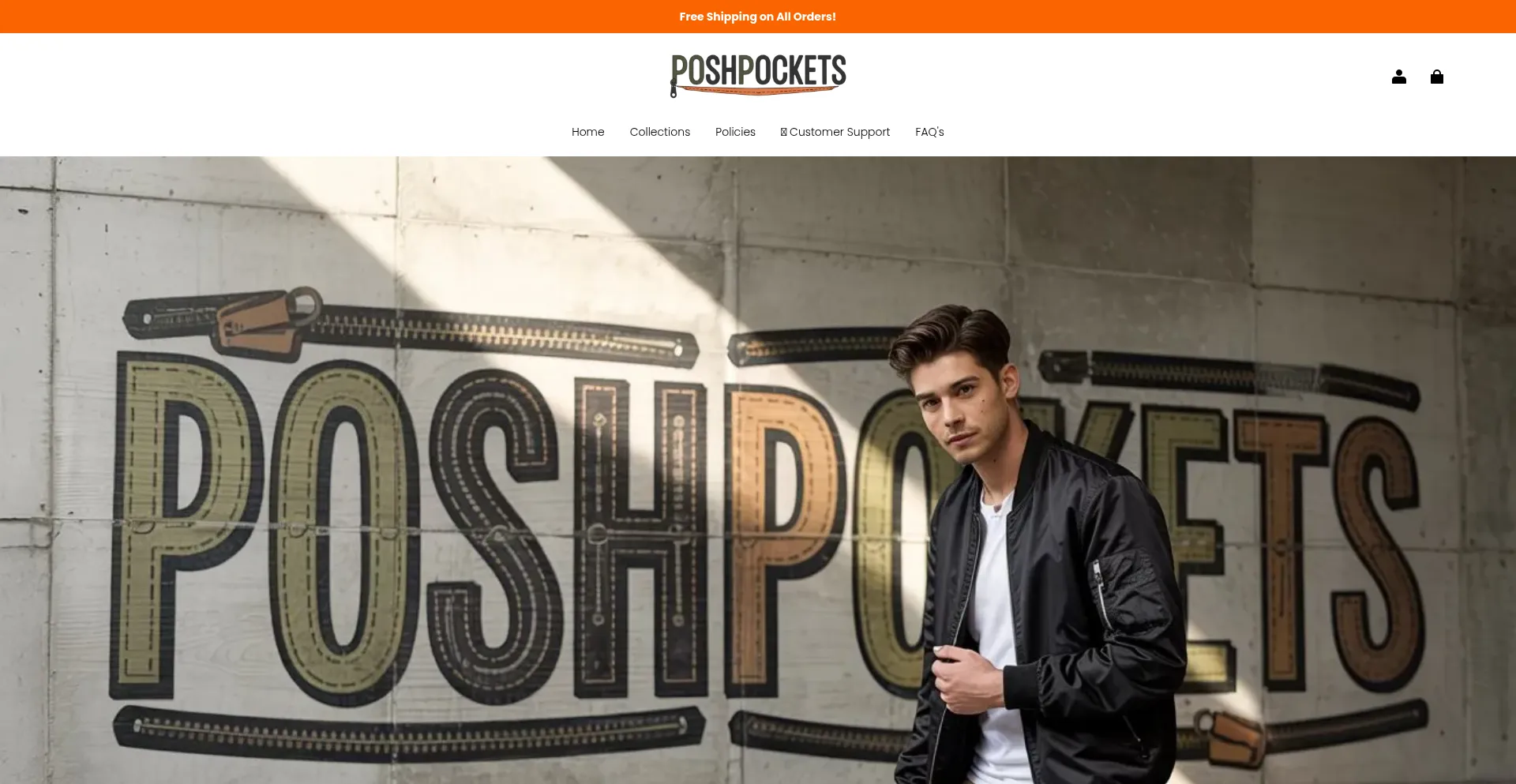 Website screenshot of Poshpockets.shop