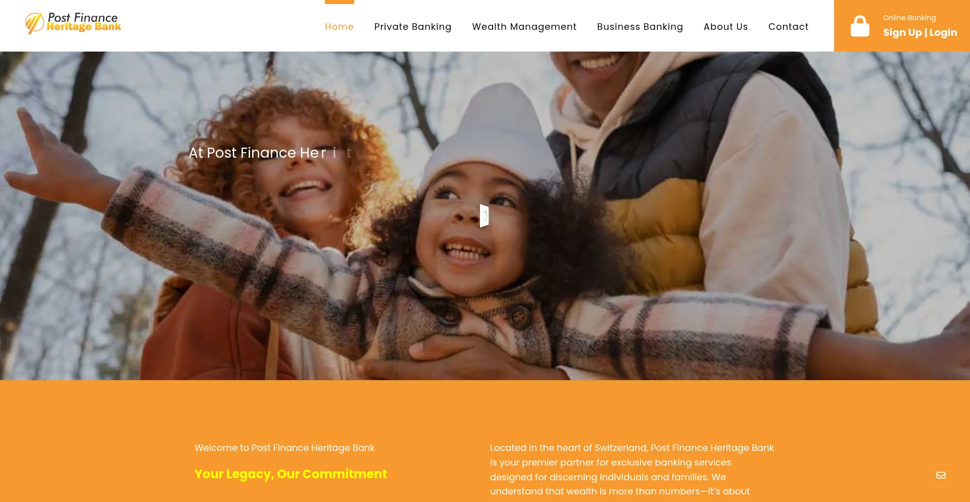 Website screenshot of Postfinanceheritage.com