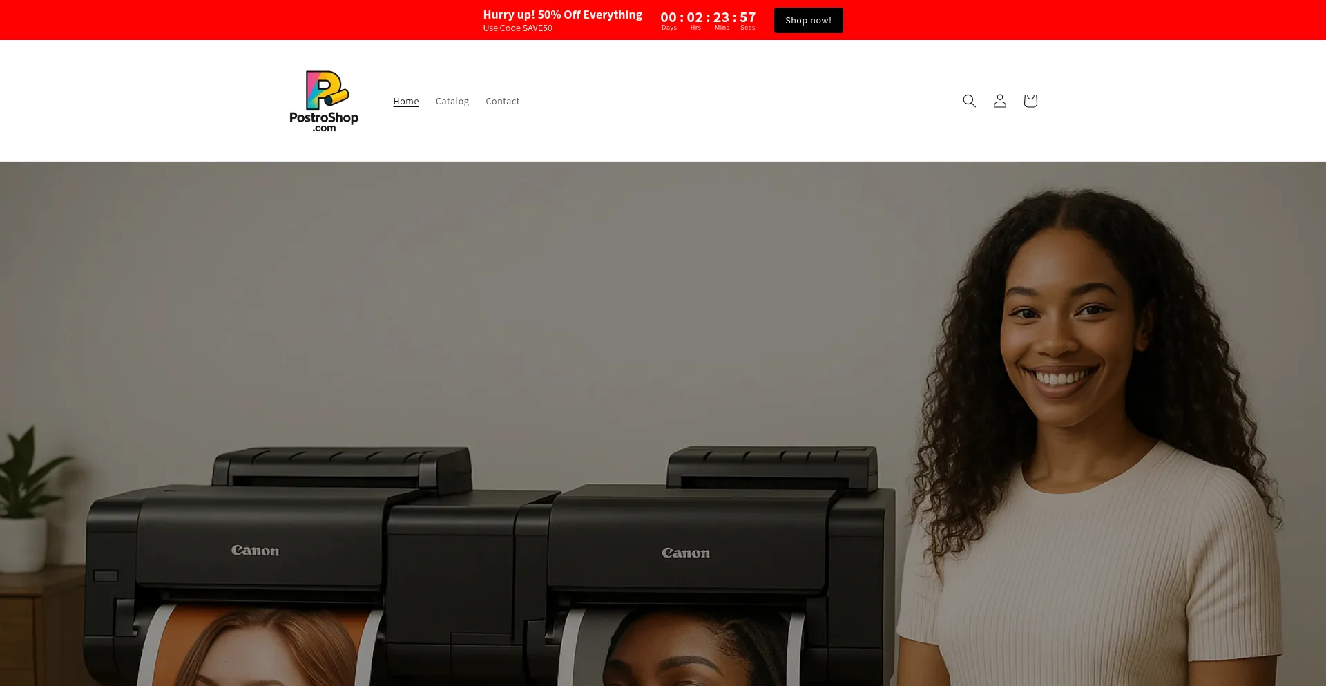 Website screenshot of Postroshop.com