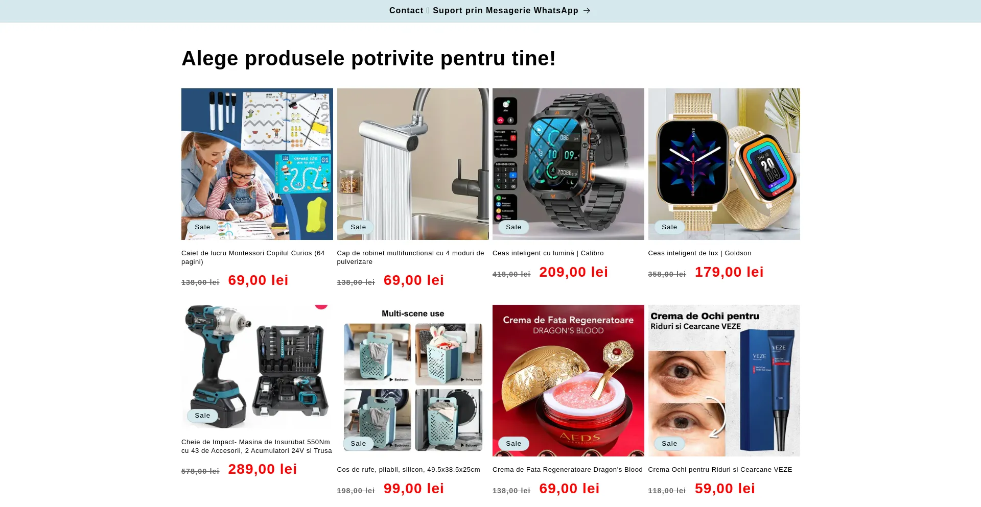 Website screenshot of Potiavea.ro