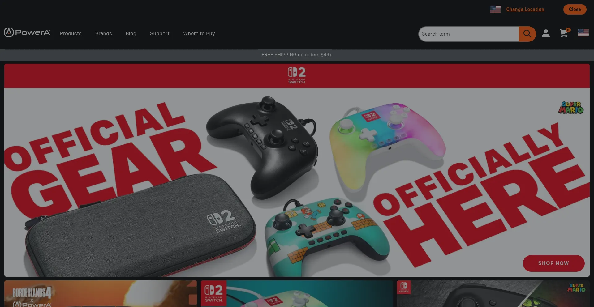 Website screenshot of Powera.com