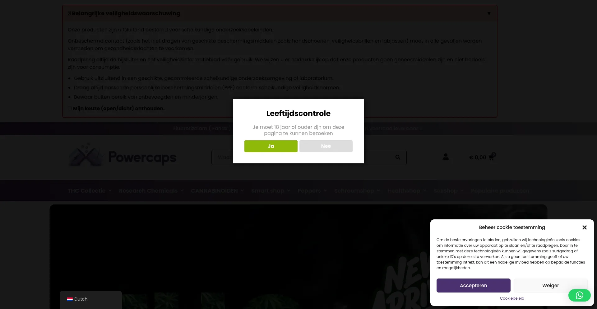 Powercaps.nl Screenshot
