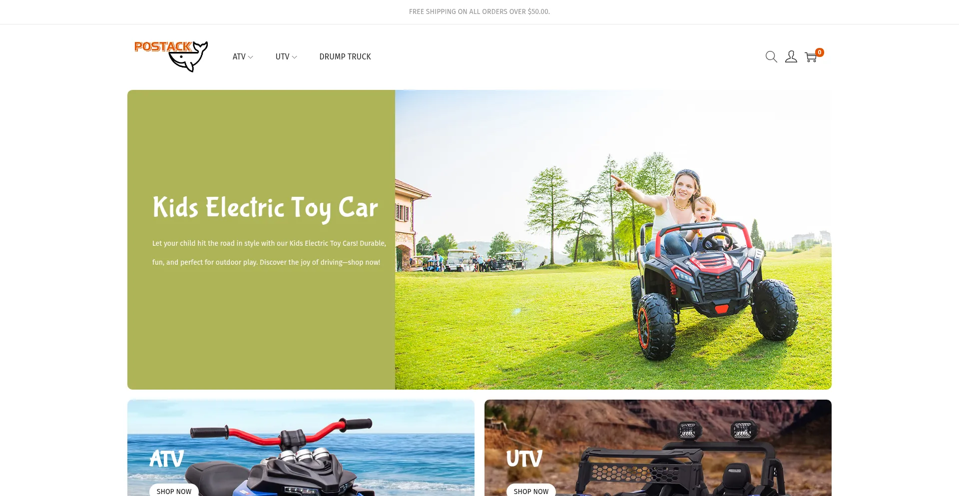 Website screenshot of Powerelectrictoycar.com